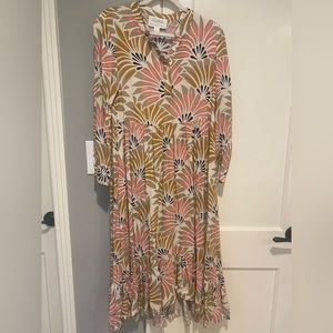 Anthropologie x Mare Mare Floral long sleeve Maxi Dress Size Small Petite